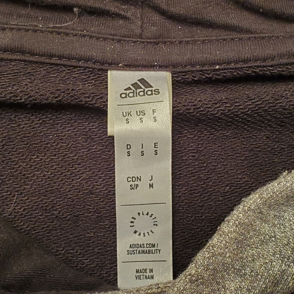 Adidas French Terry Melange Hoodie Black Grey Small - Picture 5 of 11